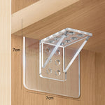4pcs Support de Partition Sans Perforation Angle Droit Étagère Stratifiée Support de Fixation de Planche de Partition de Garde-Robe, 7x7cm, 7x15cm