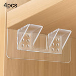 4pcs Support de Partition Sans Perforation Angle Droit Étagère Stratifiée Support de Fixation de Planche de Partition de Garde-Robe, 7x7cm, 7x15cm