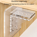 4pcs Support de Partition Sans Perforation Angle Droit Étagère Stratifiée Support de Fixation de Planche de Partition de Garde-Robe, 7x7cm, 7x15cm