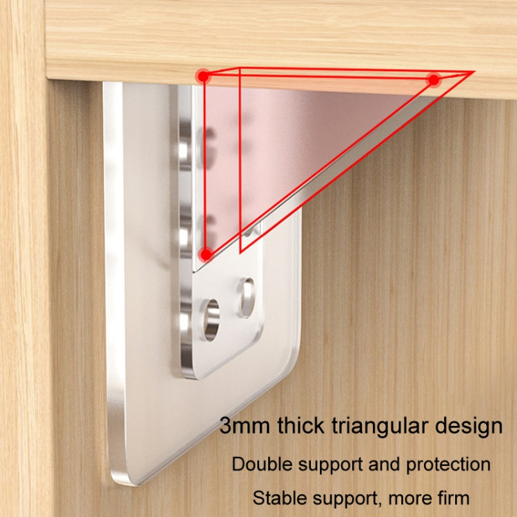4pcs Support de Partition Sans Perforation Angle Droit Étagère Stratifiée Support de Fixation de Planche de Partition de Garde-Robe, 7x7cm, 7x15cm
