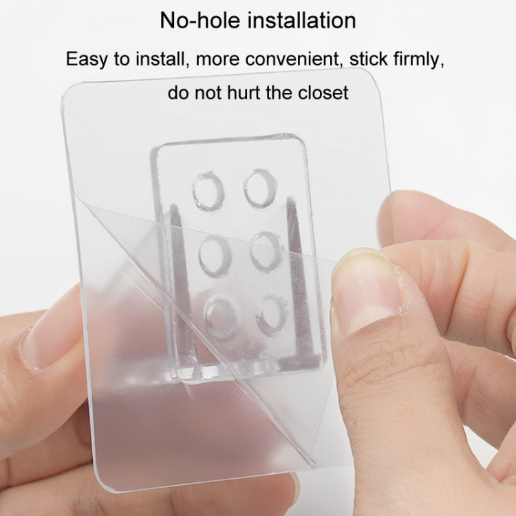 4pcs Support de Partition Sans Perforation Angle Droit Étagère Stratifiée Support de Fixation de Planche de Partition de Garde-Robe, 7x7cm, 7x15cm