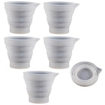 Moule en silicone pliant pour tasse à mesurer époxy DIY, pour plâtre de bougie, colle, mélange, 5 pièces de 50 ml, 5 pièces de 100 ml, 2 pièces de 250 ml, 2 pièces de 500 ml