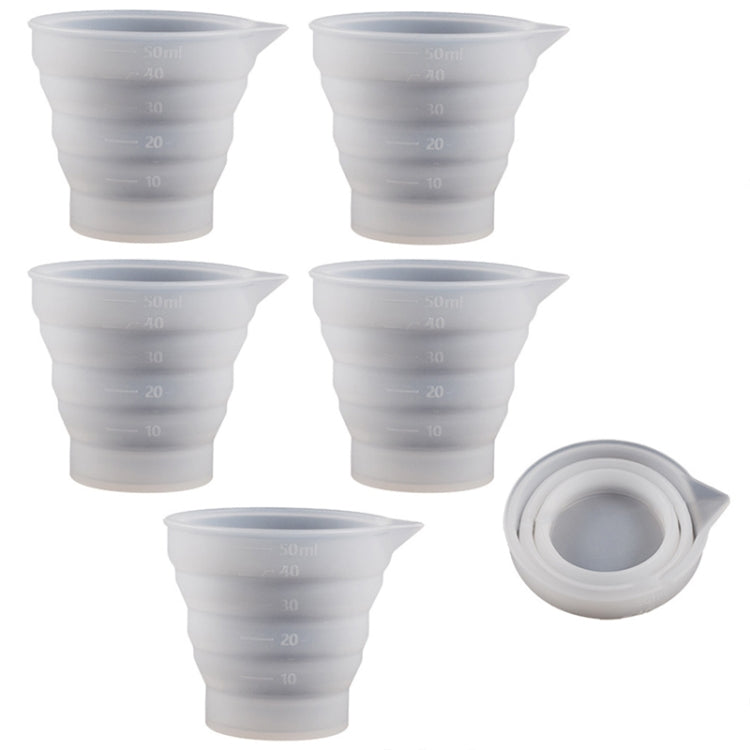 Moule en silicone pliant pour tasse à mesurer époxy DIY, pour plâtre de bougie, colle, mélange, 5 pièces de 50 ml, 5 pièces de 100 ml, 2 pièces de 250 ml, 2 pièces de 500 ml
