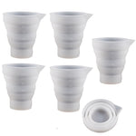 Moule en silicone pliant pour tasse à mesurer époxy DIY, pour plâtre de bougie, colle, mélange, 5 pièces de 50 ml, 5 pièces de 100 ml, 2 pièces de 250 ml, 2 pièces de 500 ml
