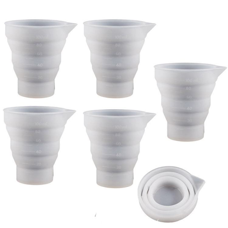 Moule en silicone pliant pour tasse à mesurer époxy DIY, pour plâtre de bougie, colle, mélange, 5 pièces de 50 ml, 5 pièces de 100 ml, 2 pièces de 250 ml, 2 pièces de 500 ml
