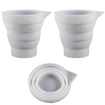 Moule en silicone pliant pour tasse à mesurer époxy DIY, pour plâtre de bougie, colle, mélange, 5 pièces de 50 ml, 5 pièces de 100 ml, 2 pièces de 250 ml, 2 pièces de 500 ml