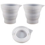 Moule en silicone pliant pour tasse à mesurer époxy DIY, pour plâtre de bougie, colle, mélange, 5 pièces de 50 ml, 5 pièces de 100 ml, 2 pièces de 250 ml, 2 pièces de 500 ml