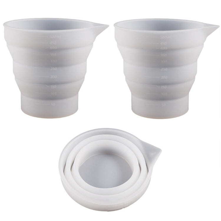 Moule en silicone pliant pour tasse à mesurer époxy DIY, pour plâtre de bougie, colle, mélange, 5 pièces de 50 ml, 5 pièces de 100 ml, 2 pièces de 250 ml, 2 pièces de 500 ml