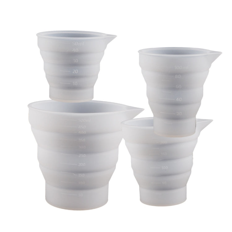 Moule en silicone pliant pour tasse à mesurer époxy DIY, pour plâtre de bougie, colle, mélange, 5 pièces de 50 ml, 5 pièces de 100 ml, 2 pièces de 250 ml, 2 pièces de 500 ml
