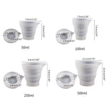 Moule en silicone pliant pour tasse à mesurer époxy DIY, pour plâtre de bougie, colle, mélange, 5 pièces de 50 ml, 5 pièces de 100 ml, 2 pièces de 250 ml, 2 pièces de 500 ml