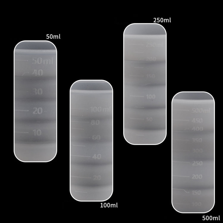 Moule en silicone pliant pour tasse à mesurer époxy DIY, pour plâtre de bougie, colle, mélange, 5 pièces de 50 ml, 5 pièces de 100 ml, 2 pièces de 250 ml, 2 pièces de 500 ml