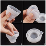 Moule en silicone pliant pour tasse à mesurer époxy DIY, pour plâtre de bougie, colle, mélange, 5 pièces de 50 ml, 5 pièces de 100 ml, 2 pièces de 250 ml, 2 pièces de 500 ml