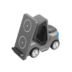 Chargeur sans fil de bureau 3-en-1 15W T20S en forme de petit chariot élévateur avec lumière d'ambiance LED