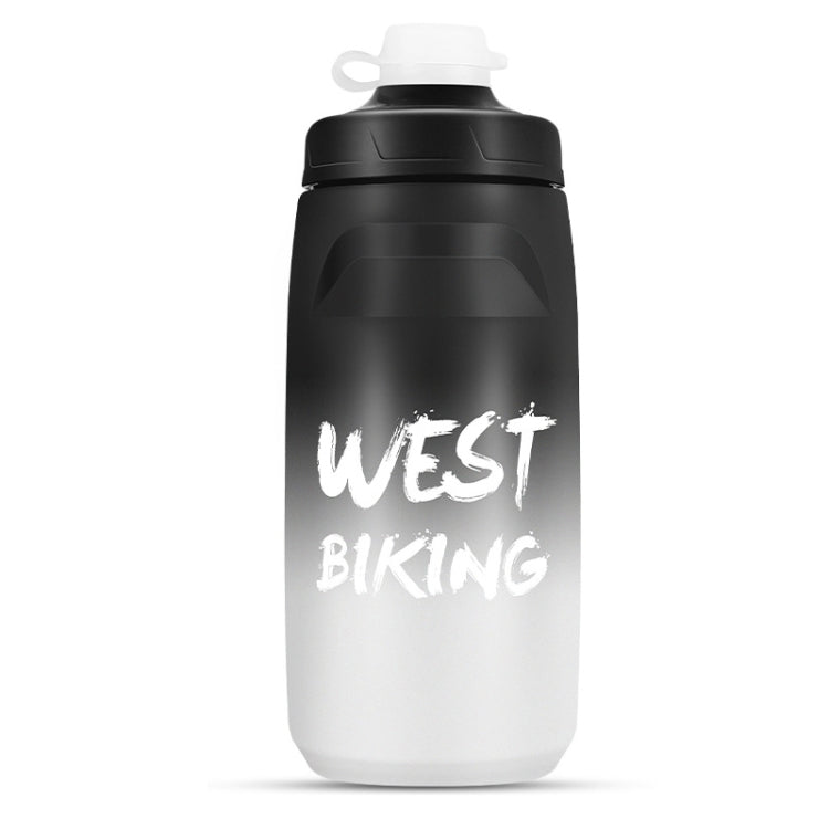 WEST BIKING 620ML Bicycle Water Bottle Portable Outdoor Cycling Water Cup, White Pink Gradient, Black Gray Gradient, Blue Gradient, Dark Green Gradient, Green Pink Gradient, Yellow Green Gradient, Black Green Gradient, Black Red Gradient