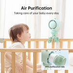 JisuLife Ventilateur pour poussette Life2S à grande vitesse, ventilateur mini poussette économique en énergie, tête oscillante sans pales en forme de pieuvre, ventilateur purificateur d'air, Life2S