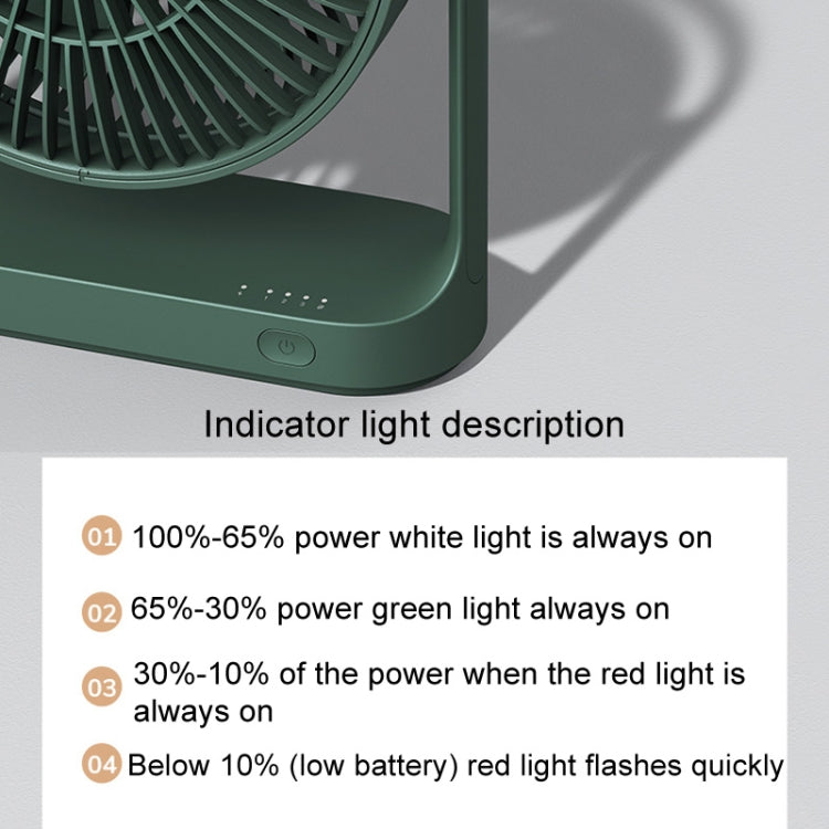 JisuLife FA19 Ventilateur de bureau mini sans fil rechargeable 4000mAh, ventilateur portable silencieux