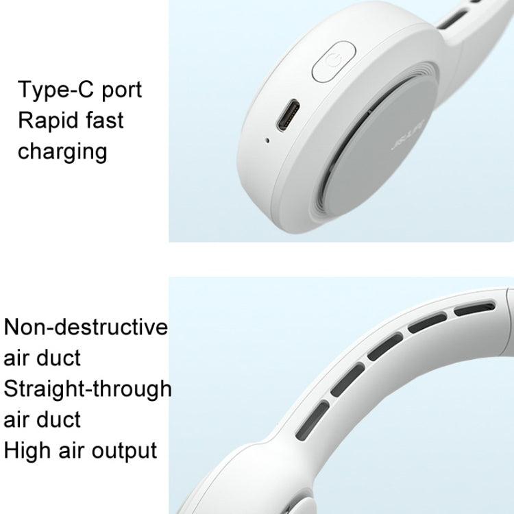 JisuLife FA31 Ventilateur mini suspendu USB rechargeable, ventilateur électrique sans pales à haute puissance de vent pour extérieur, à porter autour du cou