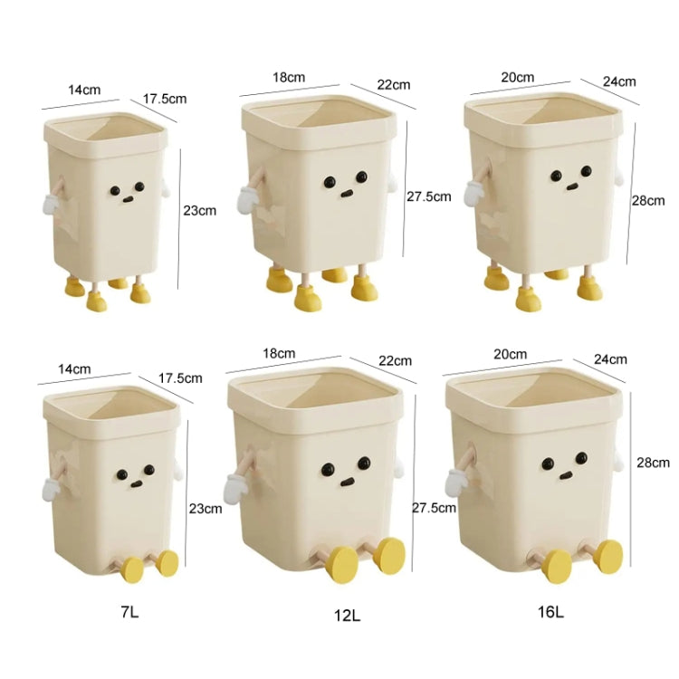 Mignonne Poubelle Carrée pour Maison Salon Salle de Bain, 7L sur Pied Blanc, 12L sur Pied Blanc, 16L sur Pied Blanc, 7L sur Pied Marron, 12L sur Pied Marron, 16L sur Pied Marron, 7L à Poser Blanc, 12L à Poser Blanc, 16L à Poser Blanc