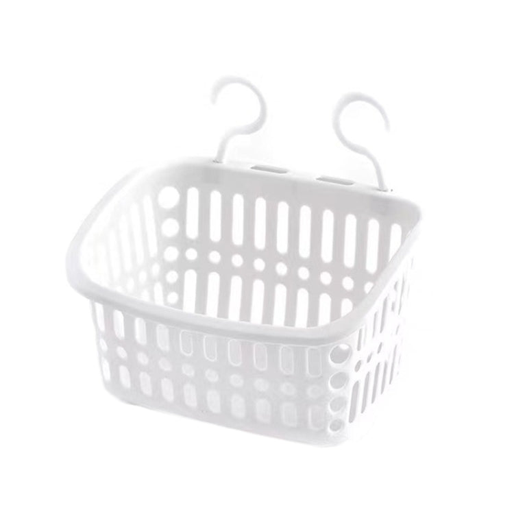 Panier suspendu en plastique avec crochet, pour rangement de cuisine, étagère de drainage, organisateur de salle de bain, petit gris, petit beige, grand gris, grand beige