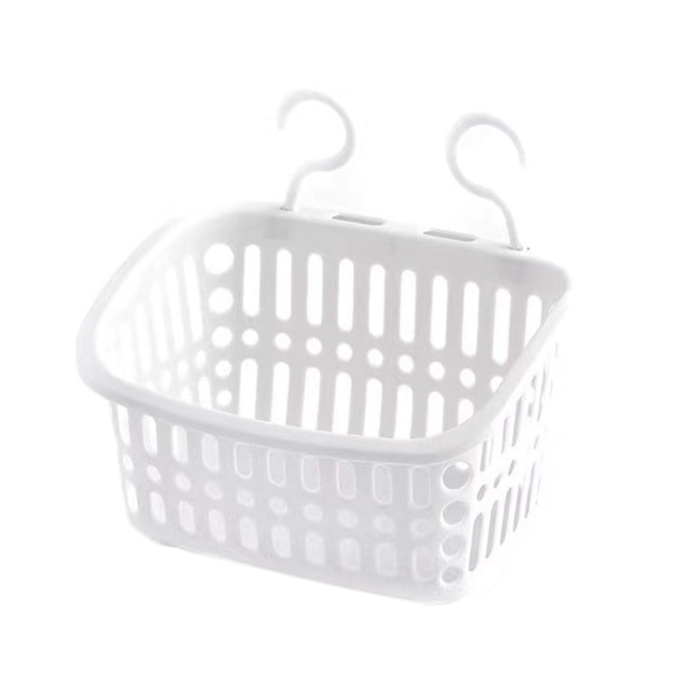 Panier suspendu en plastique avec crochet, pour rangement de cuisine, étagère de drainage, organisateur de salle de bain, petit gris, petit beige, grand gris, grand beige