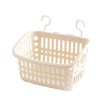Panier suspendu en plastique avec crochet, pour rangement de cuisine, étagère de drainage, organisateur de salle de bain, petit gris, petit beige, grand gris, grand beige