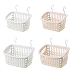 Panier suspendu en plastique avec crochet, pour rangement de cuisine, étagère de drainage, organisateur de salle de bain, petit gris, petit beige, grand gris, grand beige