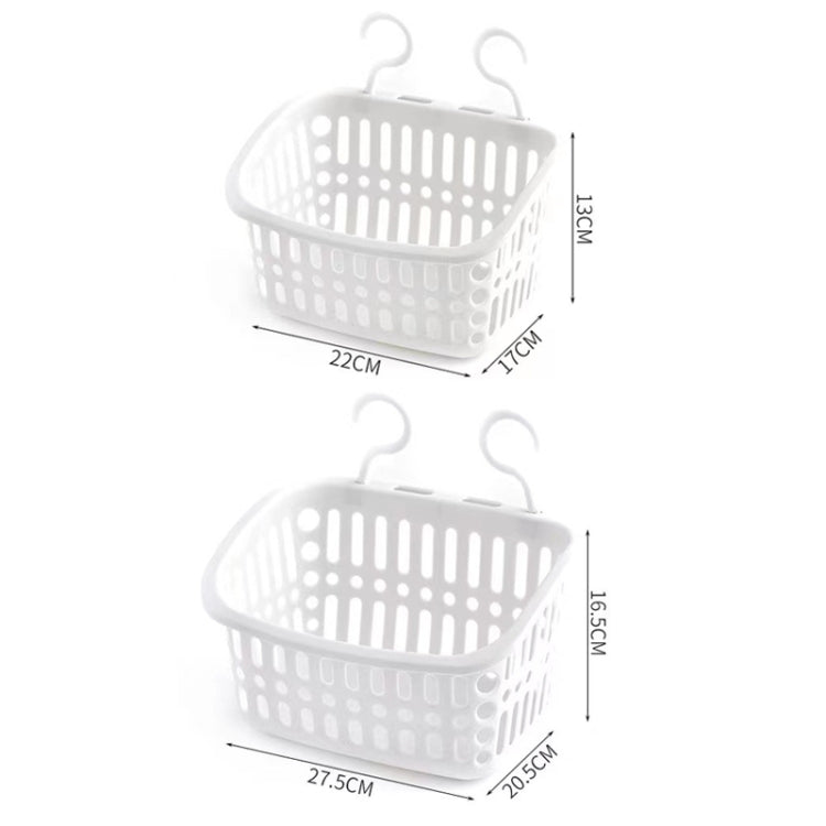 Panier suspendu en plastique avec crochet, pour rangement de cuisine, étagère de drainage, organisateur de salle de bain, petit gris, petit beige, grand gris, grand beige