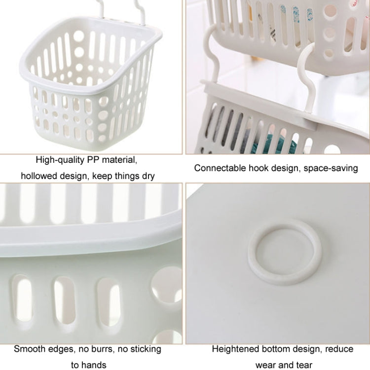 Panier suspendu en plastique avec crochet, pour rangement de cuisine, étagère de drainage, organisateur de salle de bain, petit gris, petit beige, grand gris, grand beige