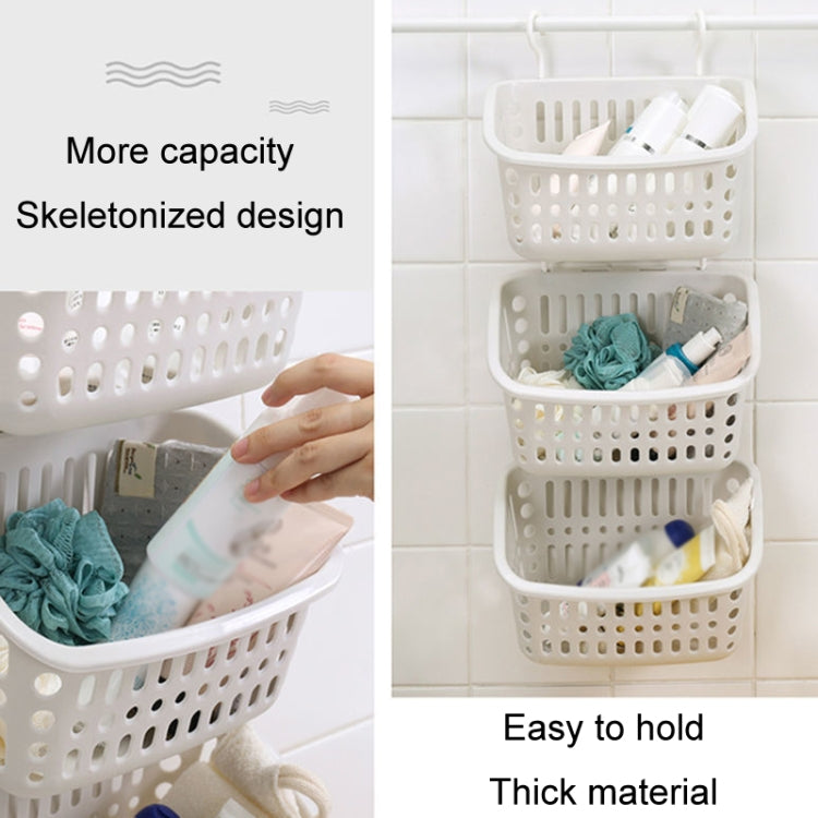 Panier suspendu en plastique avec crochet, pour rangement de cuisine, étagère de drainage, organisateur de salle de bain, petit gris, petit beige, grand gris, grand beige