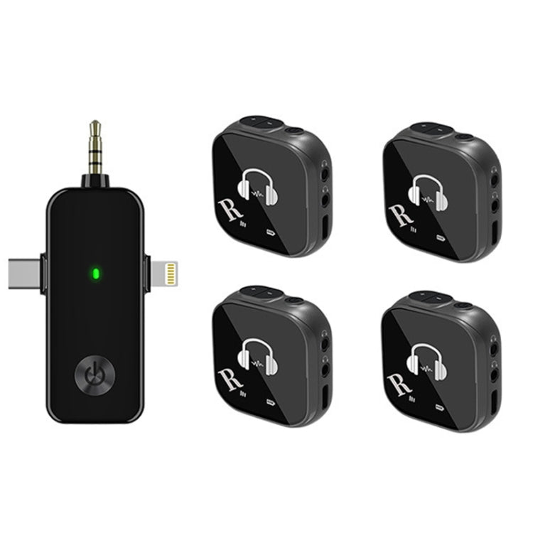 Système de monitoring intra-auriculaire sans fil 5.8G, support double écouteurs, un vers deux, un vers quatre