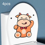 4 autocollants désodorisants de toilette de salle de bain en feutre, motifs de dessins animés mignons, aromathérapie, autocollants décoratifs muraux, 22x18cm