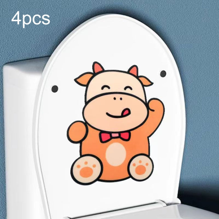 4 autocollants désodorisants de toilette de salle de bain en feutre, motifs de dessins animés mignons, aromathérapie, autocollants décoratifs muraux, 22x18cm