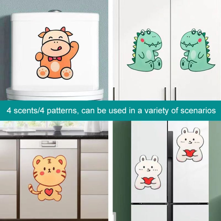4 autocollants désodorisants de toilette de salle de bain en feutre, motifs de dessins animés mignons, aromathérapie, autocollants décoratifs muraux, 22x18cm