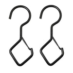 2 crochets en S ménagers pour accrocher des crochets métalliques coupe-vent avec boucle de sécurité, noir, blanc