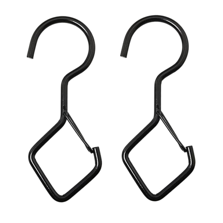 2 crochets en S ménagers pour accrocher des crochets métalliques coupe-vent avec boucle de sécurité, noir, blanc