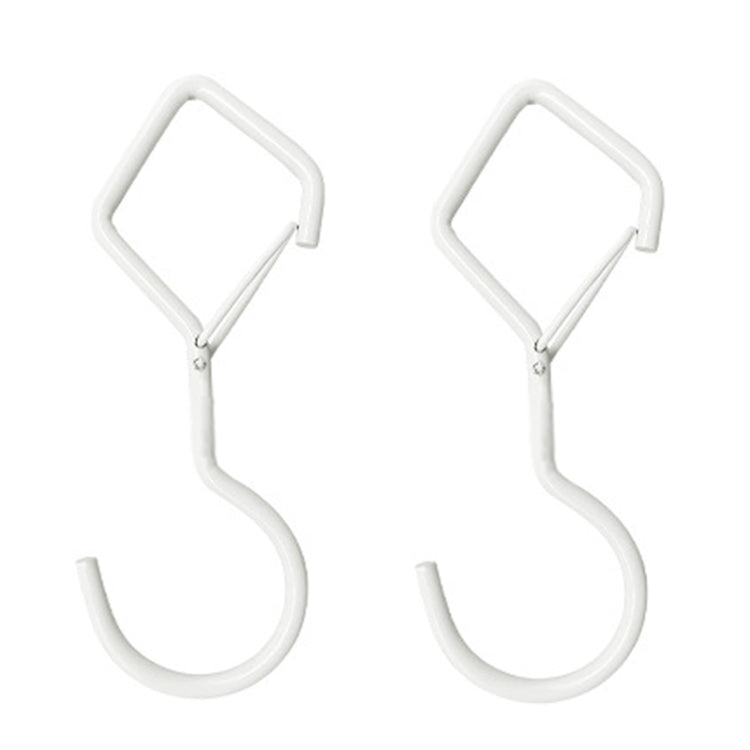 2 crochets en S ménagers pour accrocher des crochets métalliques coupe-vent avec boucle de sécurité, noir, blanc