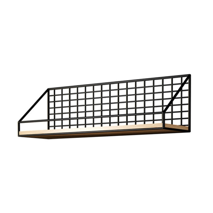 Étagère murale de rangement grand format sans perçage, modèle de base noir, boule en bois noire avec boîte à mouchoirs
