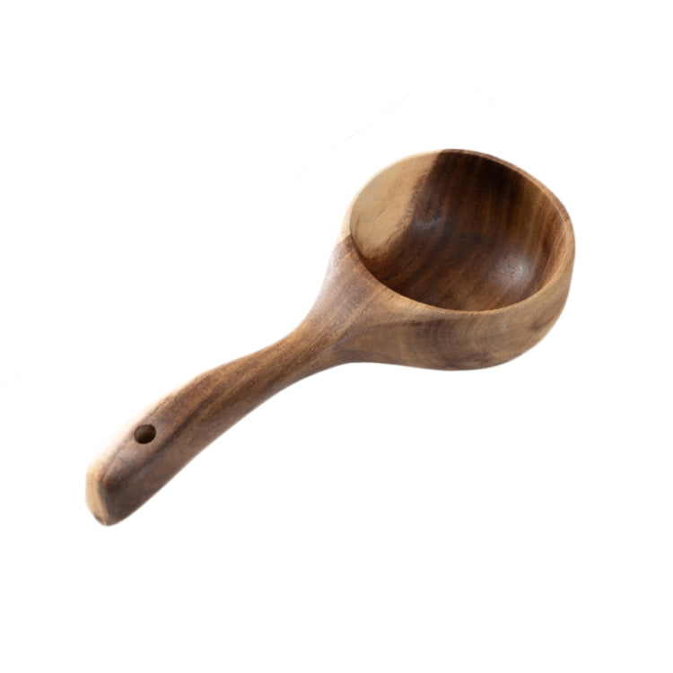 Cuillère à soupe ménagère en bois à long manche pour nouilles, louche à eau, Chêne (couleur laquée ancienne), Chêne (couleur originale), Acacia