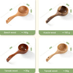 Cuillère à soupe ménagère en bois à long manche pour nouilles, louche à eau, Chêne (couleur laquée ancienne), Chêne (couleur originale), Acacia