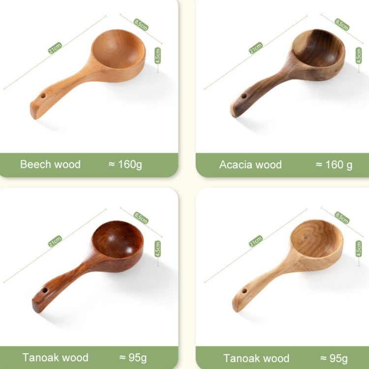 Cuillère à soupe ménagère en bois à long manche pour nouilles, louche à eau, Chêne (couleur laquée ancienne), Chêne (couleur originale), Acacia