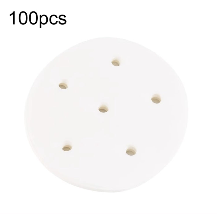100 pcs Papier Vapeur Rond Jetable Antiadhésif Qualité Alimentaire Perforé pour Cuisson à la Vapeur, 7,6 cm