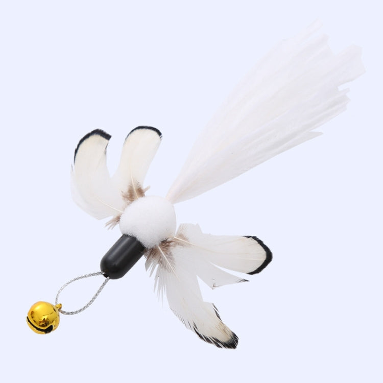 Tête de remplacement de plume d'insecte simulée pour baguette plumeau pour chat, clochette de jouet d'auto-assistance pour chats, papillon noir et marron, insecte à paillettes noires, insecte à queue blanche, plume de poulet marron