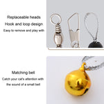 Tête de remplacement de plume d'insecte simulée pour baguette plumeau pour chat, clochette de jouet d'auto-assistance pour chats, papillon noir et marron, insecte à paillettes noires, insecte à queue blanche, plume de poulet marron