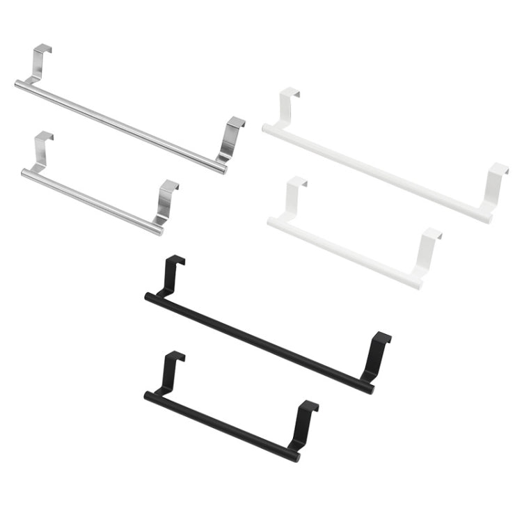 Porte-serviettes de porte en acier inoxydable sans perçage, support de torchons pour porte d'armoire, 23,5 cm argent, 23,5 cm noir, 36,5 cm argent, 36,5 cm noir, 36,5 cm blanc