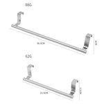 Porte-serviettes de porte en acier inoxydable sans perçage, support de torchons pour porte d'armoire, 23,5 cm argent, 23,5 cm noir, 36,5 cm argent, 36,5 cm noir, 36,5 cm blanc