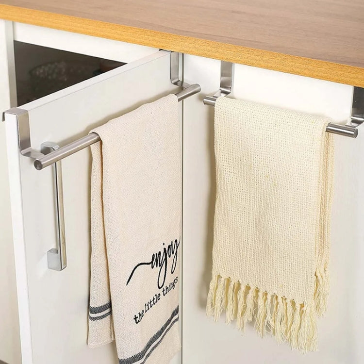 Porte-serviettes de porte en acier inoxydable sans perçage, support de torchons pour porte d'armoire, 23,5 cm argent, 23,5 cm noir, 36,5 cm argent, 36,5 cm noir, 36,5 cm blanc