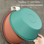 2 étagères de salle de bain sans perforation, crochet de lavabo, support de rangement mural de cuisine