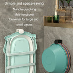 2 étagères de salle de bain sans perforation, crochet de lavabo, support de rangement mural de cuisine