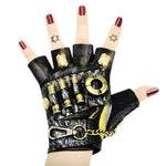 Gants de motard punk sans doigts, accessoires d'Halloween, T. S, M, L, XL