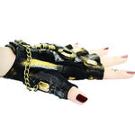 Gants de motard punk sans doigts, accessoires d'Halloween, T. S, M, L, XL